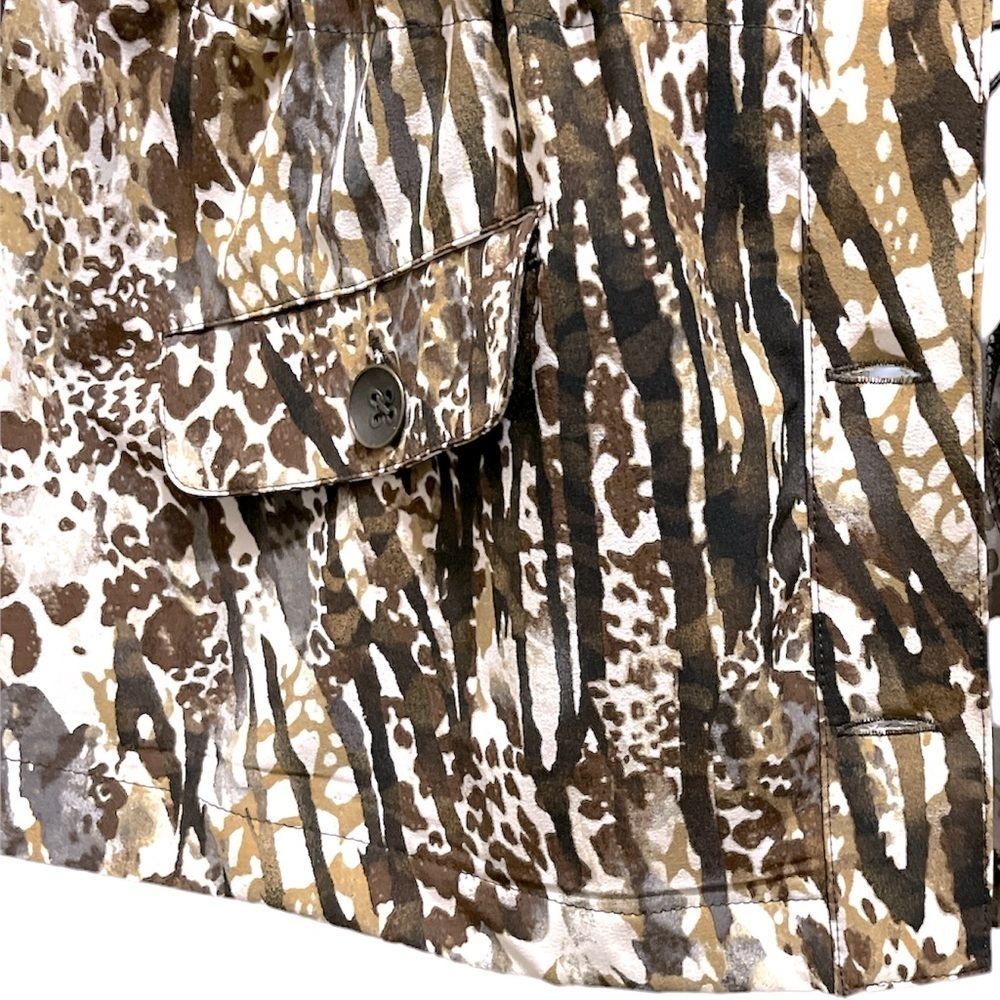 Chicos Zenergy Lightweight Animal Print Hooded Windbreaker Jacket Size 2 (12/14) - Picture 6 of 6